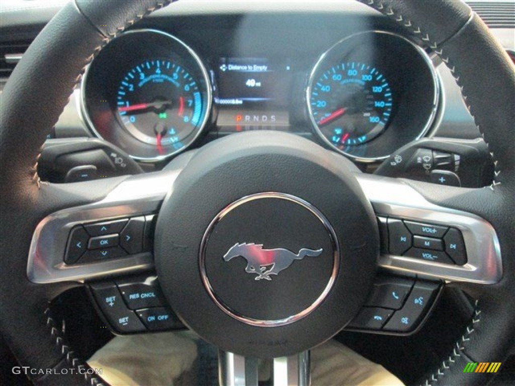 2015 Mustang EcoBoost Premium Coupe - Oxford White / 50 Years Raven Black photo #18