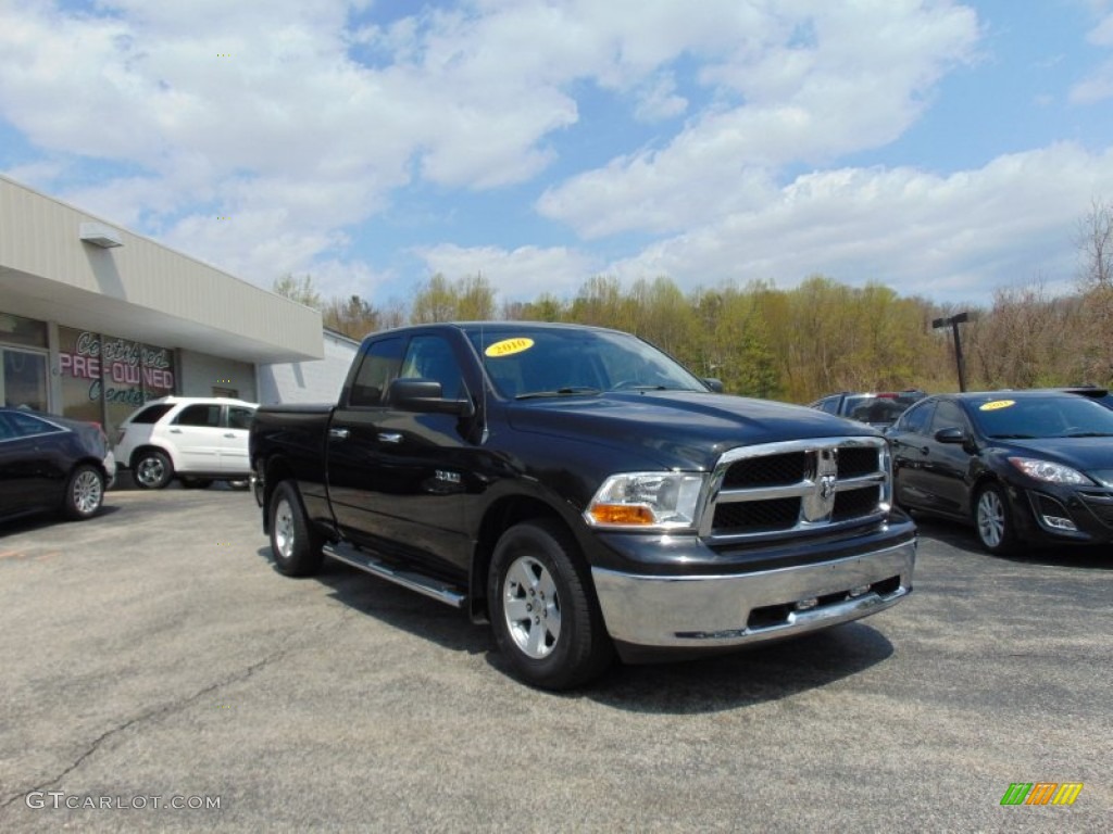 2010 Ram 1500 SLT Quad Cab 4x4 - Brilliant Black Crystal Pearl / Dark Slate/Medium Graystone photo #9