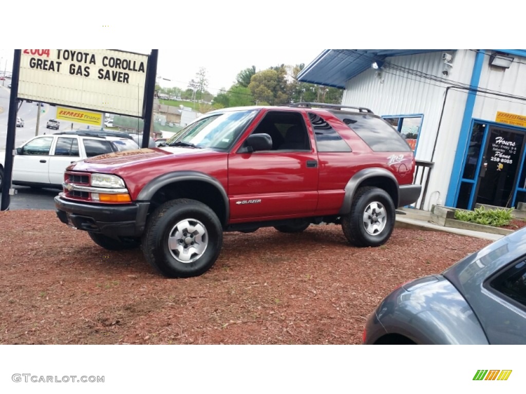 2004 Blazer LS 4x4 - Dark Cherry Red Metallic / Graphite Gray photo #2