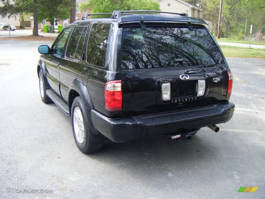 2001 QX4 4x4 - Black Obsidian / Stone Beige photo #3