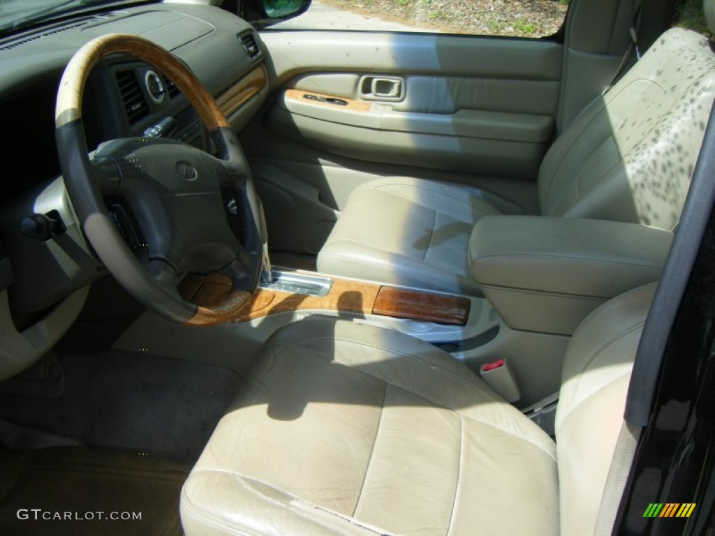 2001 QX4 4x4 - Black Obsidian / Stone Beige photo #6