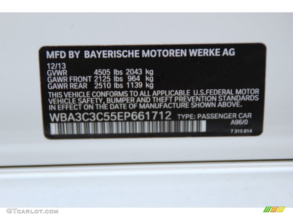 2014 3 Series 320i xDrive Sedan - Mineral White Metallic / Black photo #34