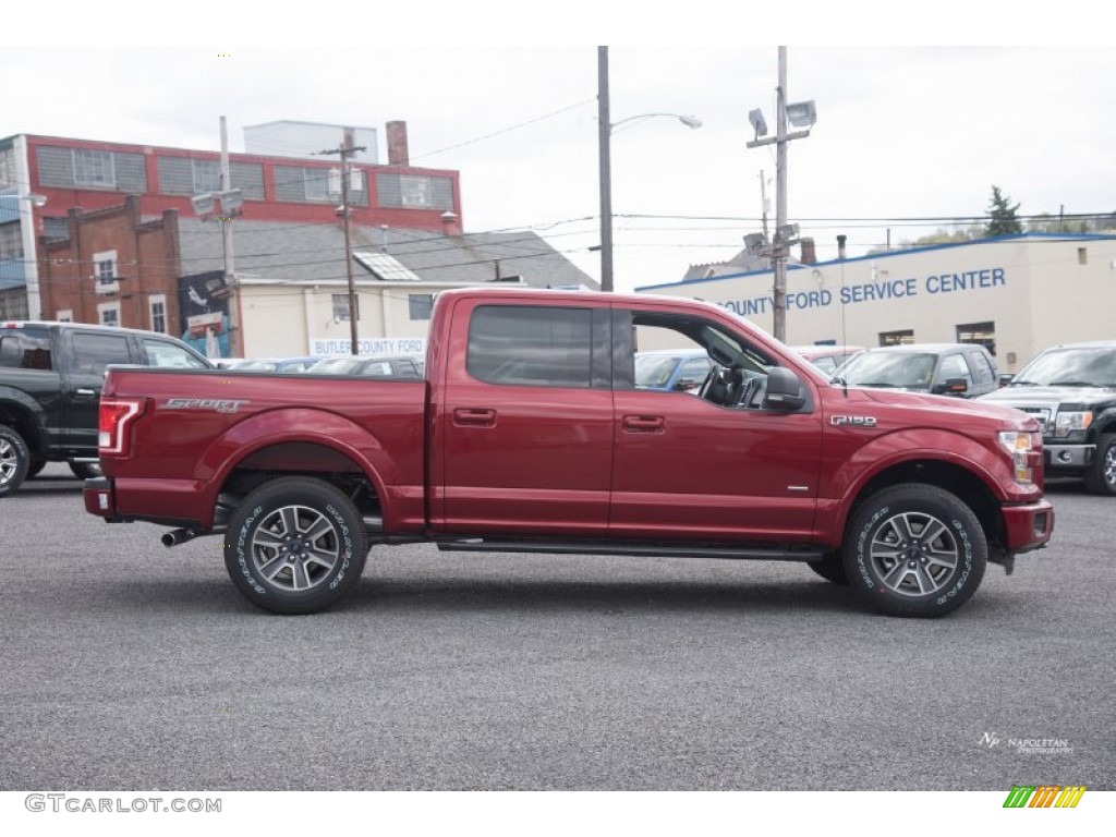 2015 F150 XL SuperCrew 4x4 - Ruby Red Metallic / Medium Earth Gray photo #4