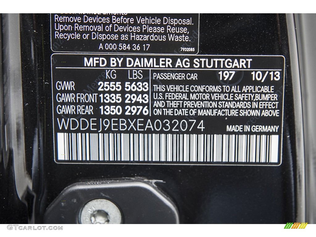 2014 CL Color Code 197 for Obsidian Black Metallic Photo #103366260