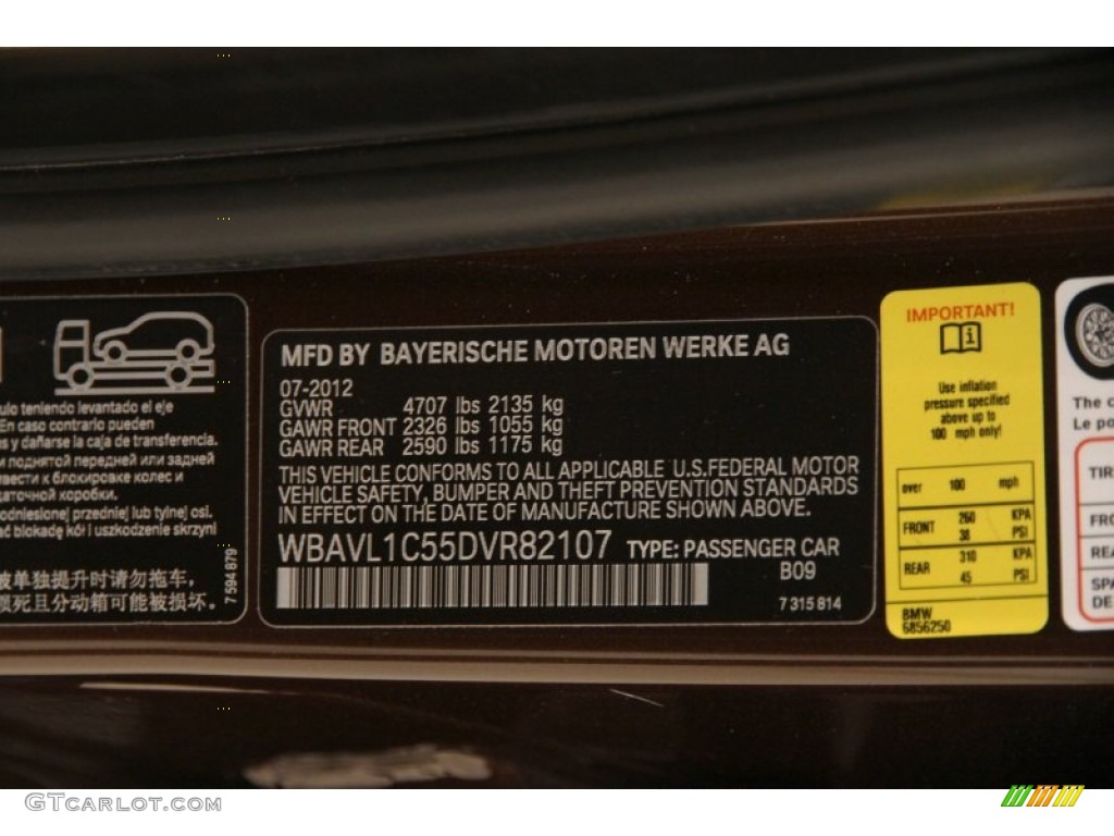 2013 BMW X1 xDrive 28i Color Code Photos