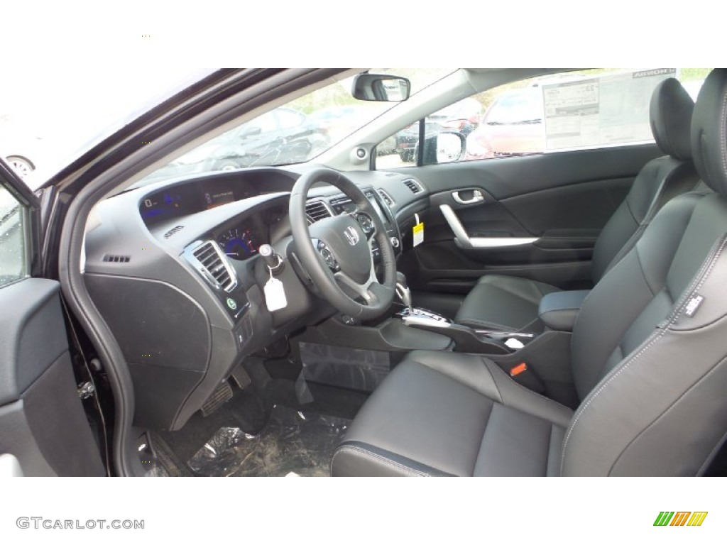 Black Interior 2015 Honda Civic EX-L Coupe Photo #103368609