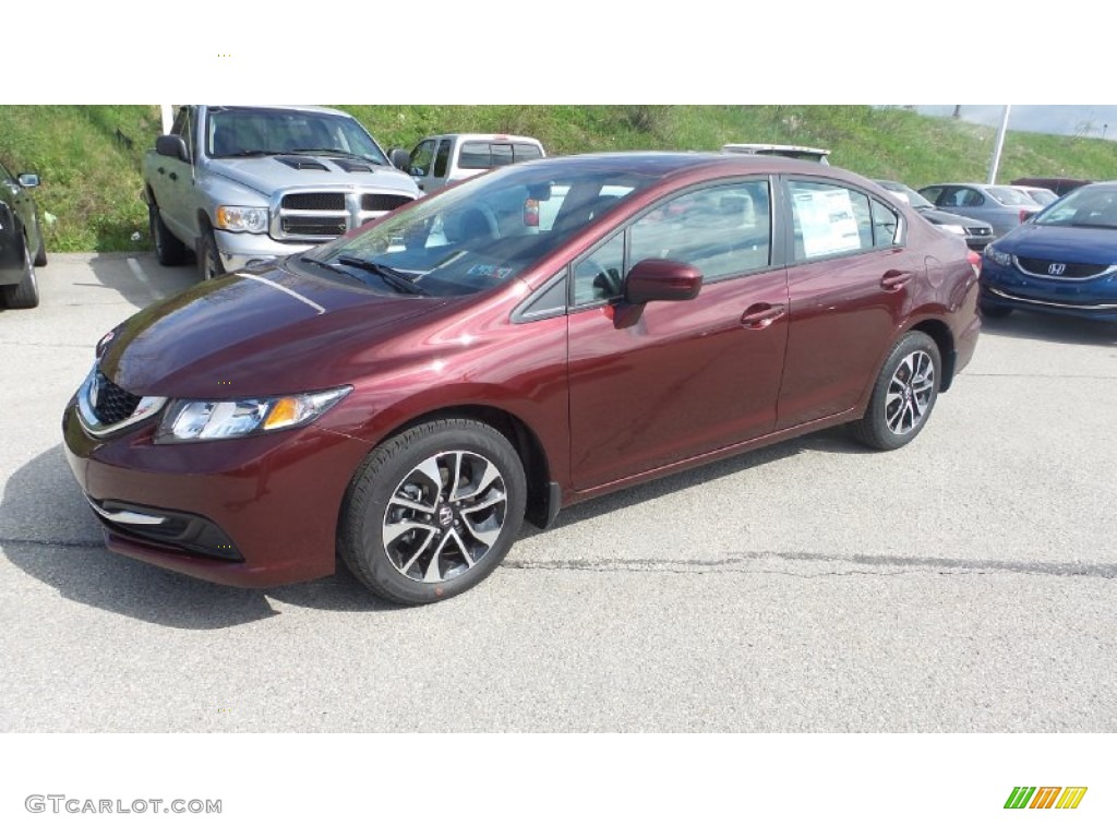 Crimson Pearl 2015 Honda Civic EX Sedan Exterior Photo #103368804