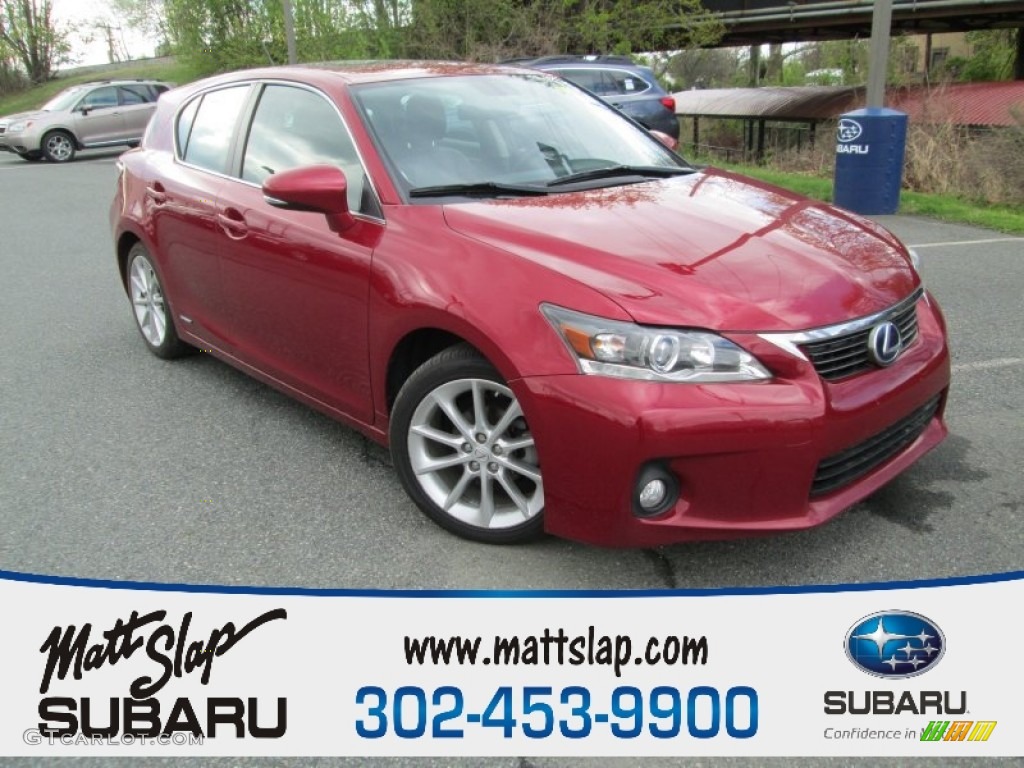 2011 CT 200h Hybrid Premium - Matador Red Mica / Black photo #1