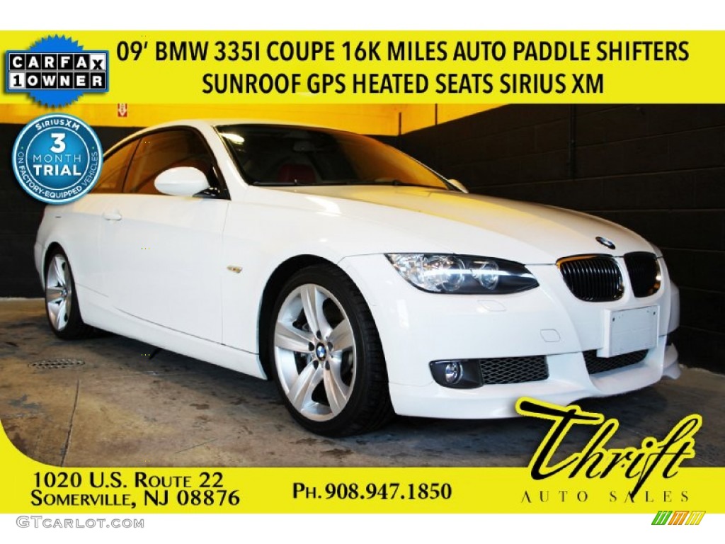 2009 3 Series 335i Coupe - Alpine White / Coral Red/Black Dakota Leather photo #1