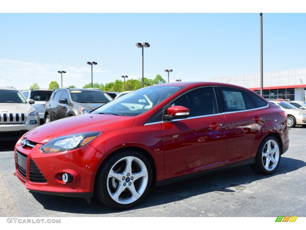 2013 Focus Titanium Sedan - Ruby Red / Charcoal Black photo #7