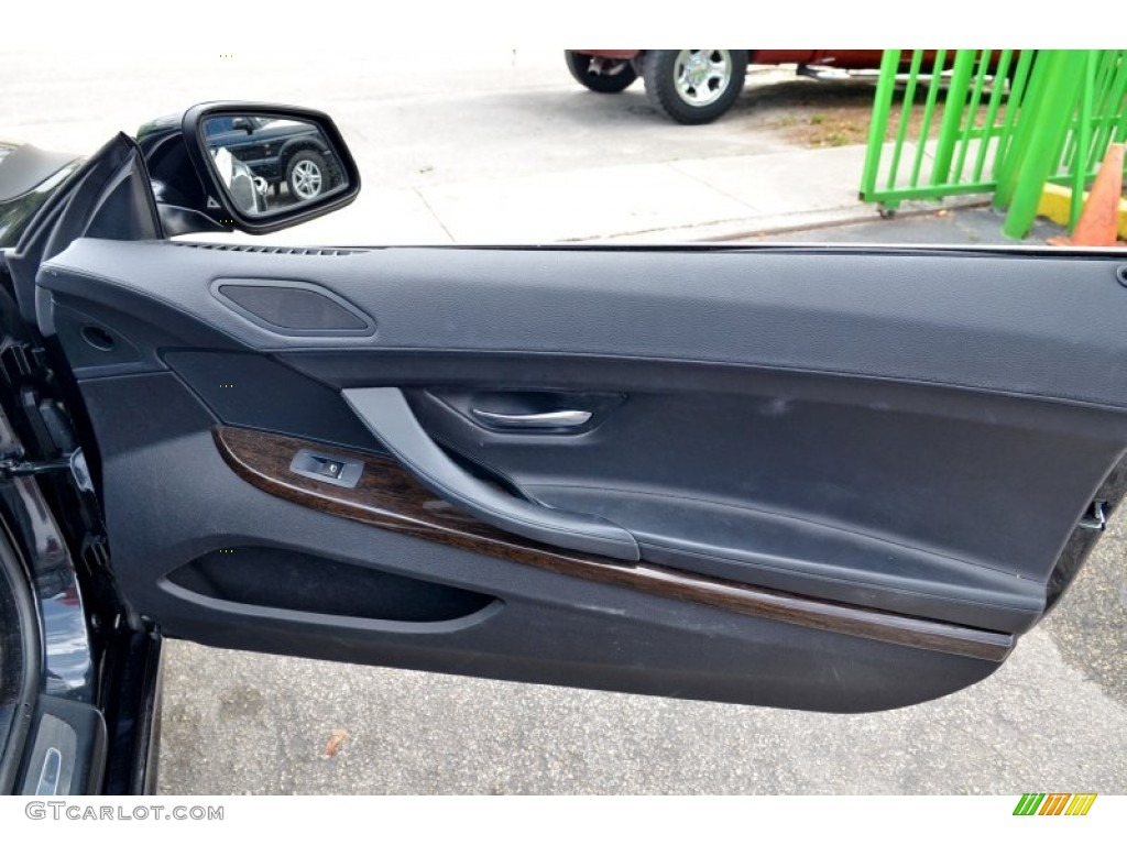 2012 BMW 6 Series 650i Convertible Black Nappa Leather Door Panel Photo #103372359