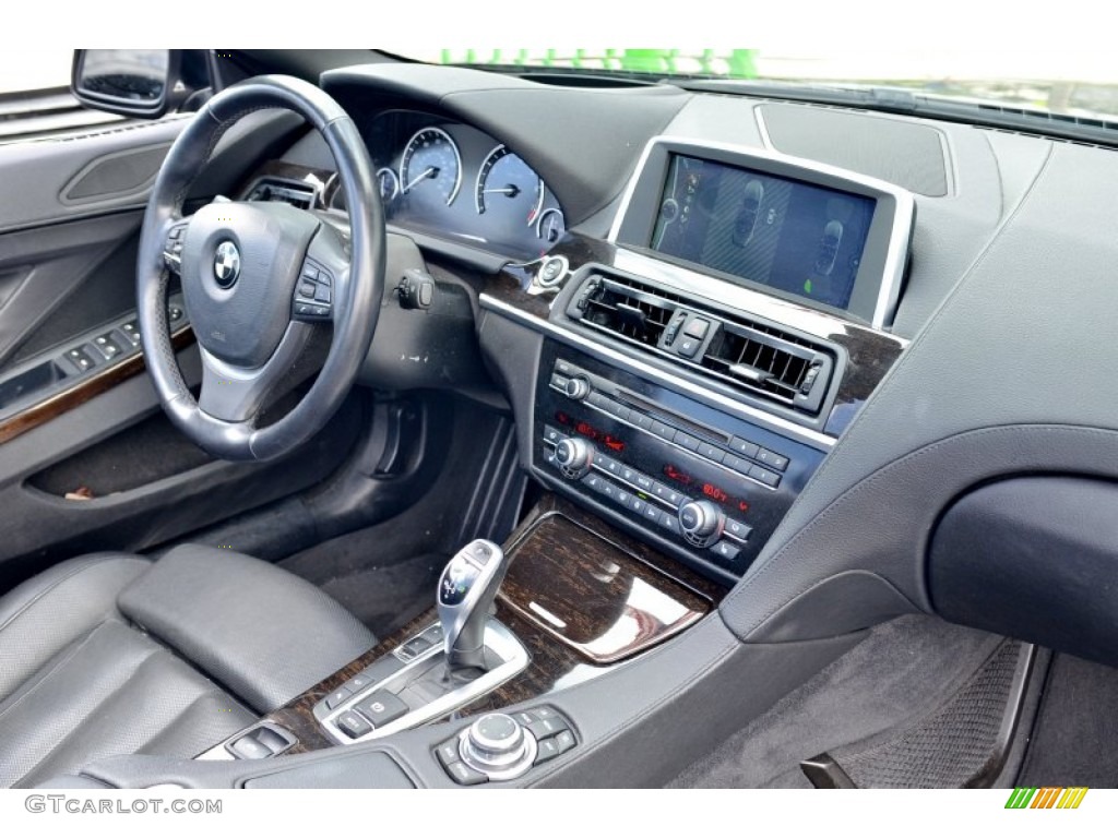 2012 BMW 6 Series 650i Convertible Black Nappa Leather Dashboard Photo #103372407