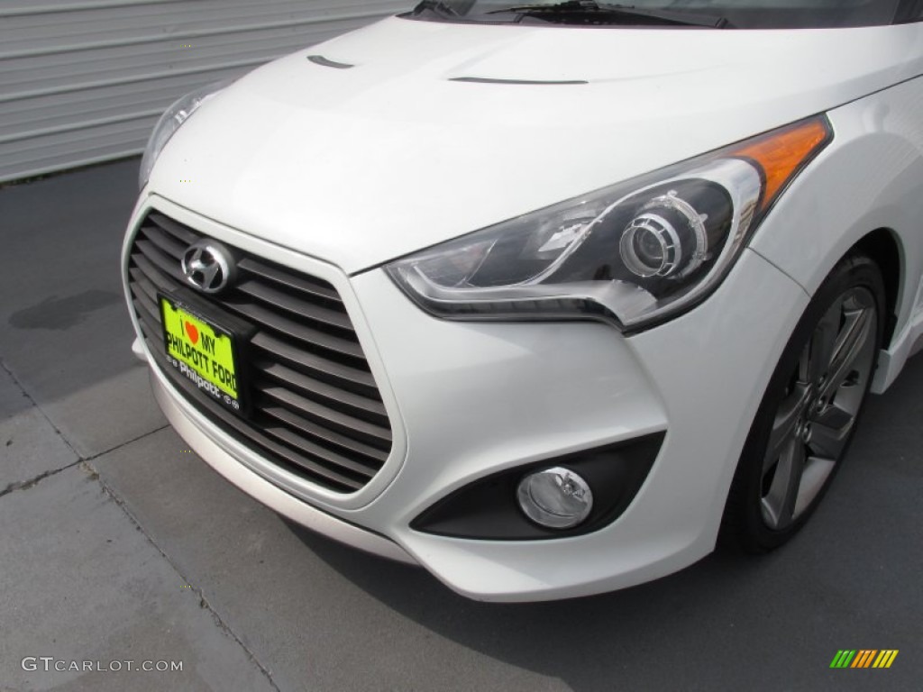 2013 Veloster Turbo - Elite White Pearl / Blue photo #7