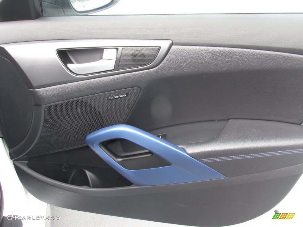 2013 Veloster Turbo - Elite White Pearl / Blue photo #23
