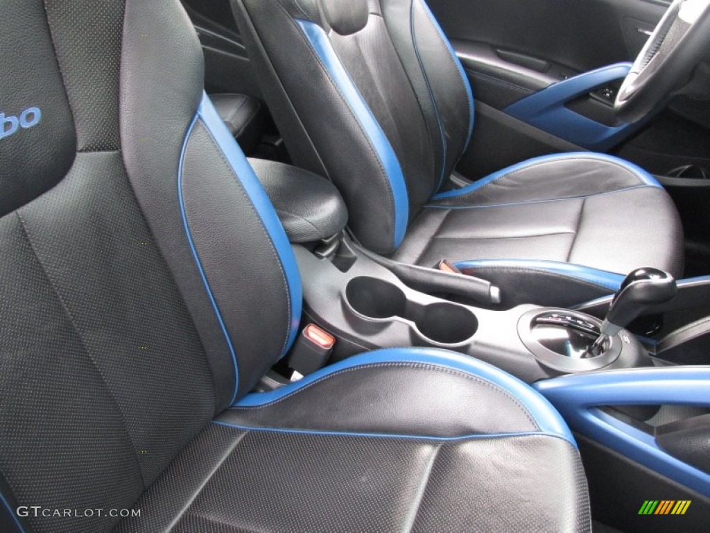 2013 Veloster Turbo - Elite White Pearl / Blue photo #25