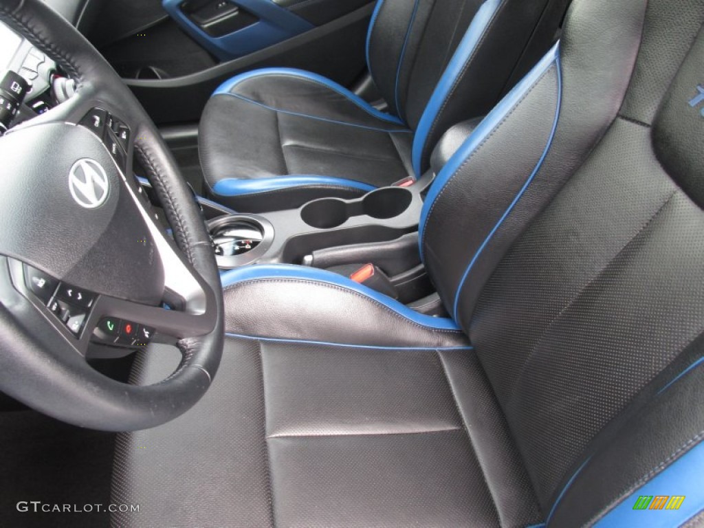 2013 Veloster Turbo - Elite White Pearl / Blue photo #31
