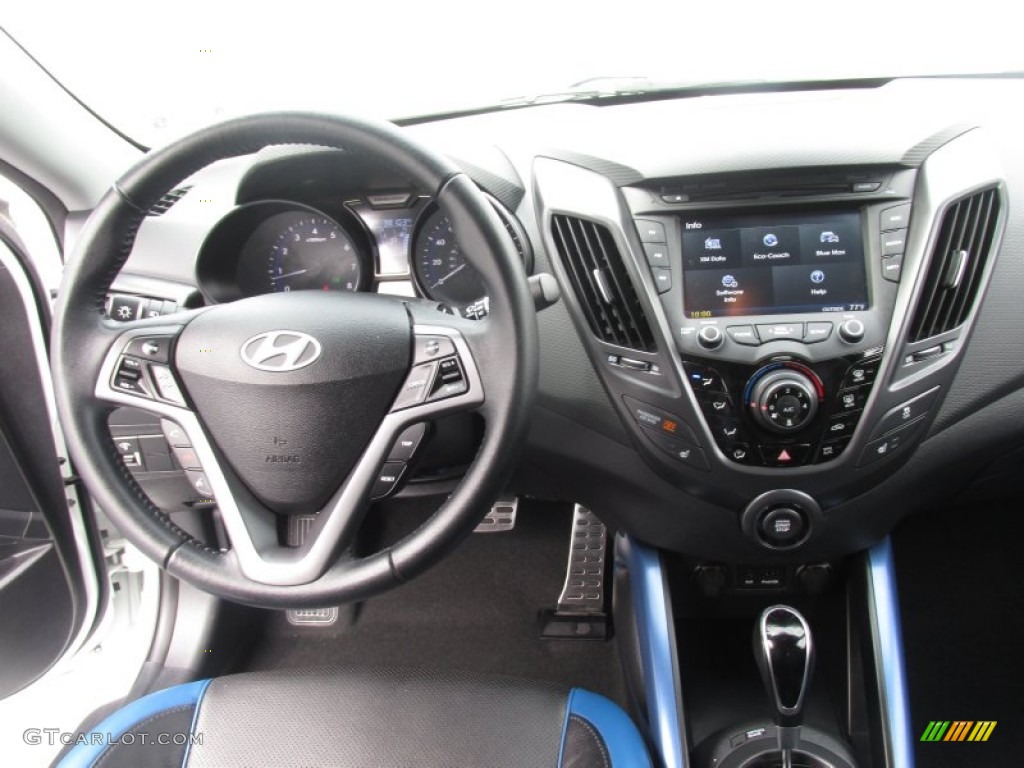 2013 Veloster Turbo - Elite White Pearl / Blue photo #33
