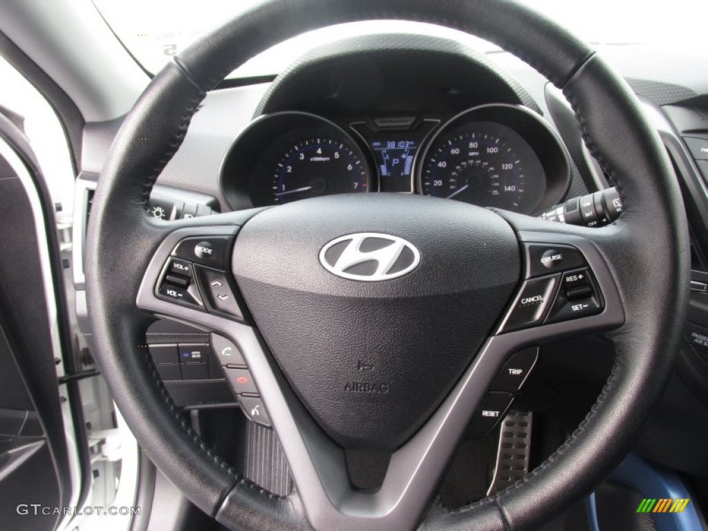 2013 Veloster Turbo - Elite White Pearl / Blue photo #40