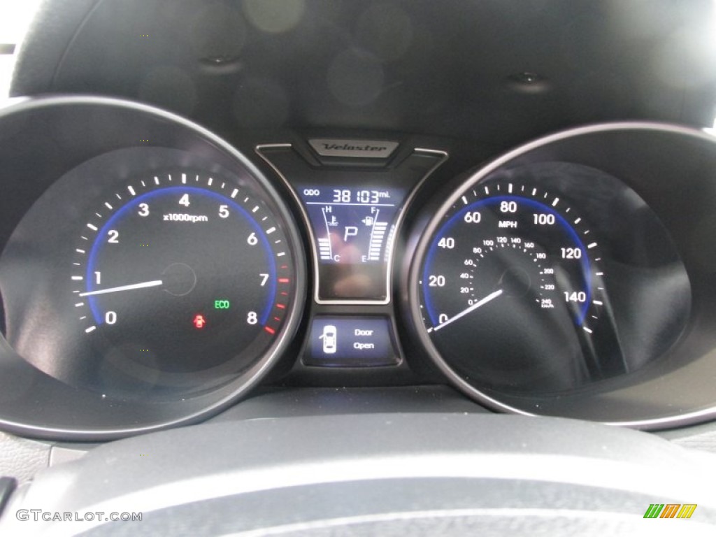 2013 Veloster Turbo - Elite White Pearl / Blue photo #41