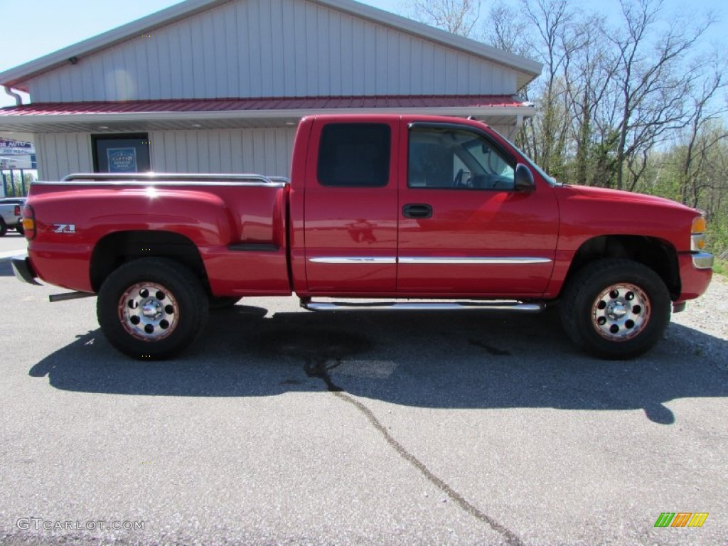 2005 Sierra 1500 SLE Extended Cab 4x4 - Fire Red / Neutral photo #2