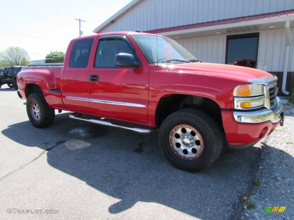 2005 Sierra 1500 SLE Extended Cab 4x4 - Fire Red / Neutral photo #7