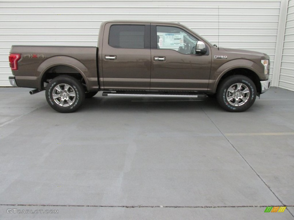 2015 F150 Lariat SuperCrew 4x4 - Caribou Metallic / Black photo #3