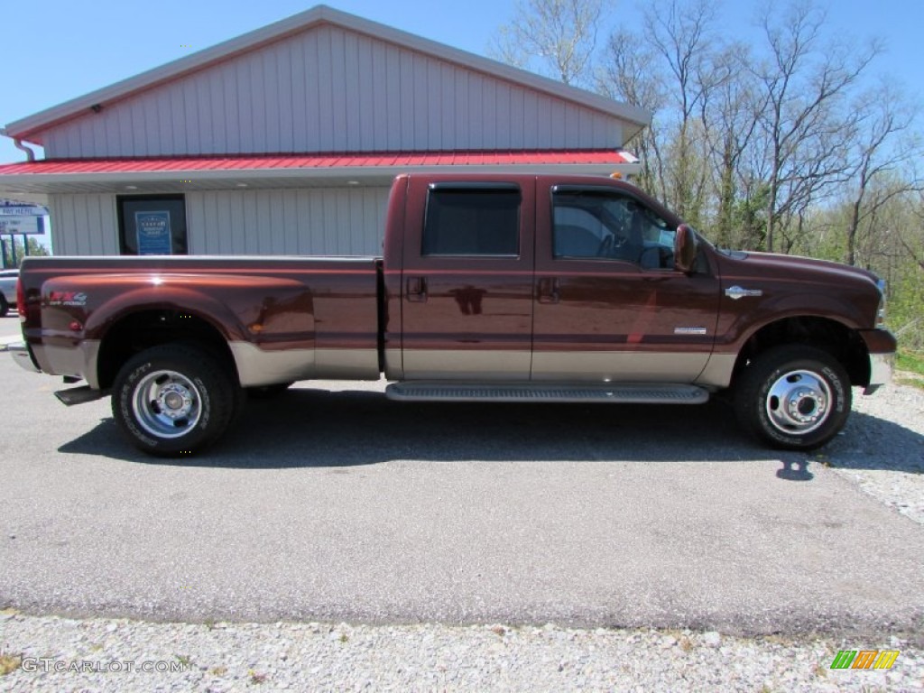 2006 F350 Super Duty King Ranch Crew Cab 4x4 Dually - Dark Copper Metallic / Castano Brown Leather photo #2
