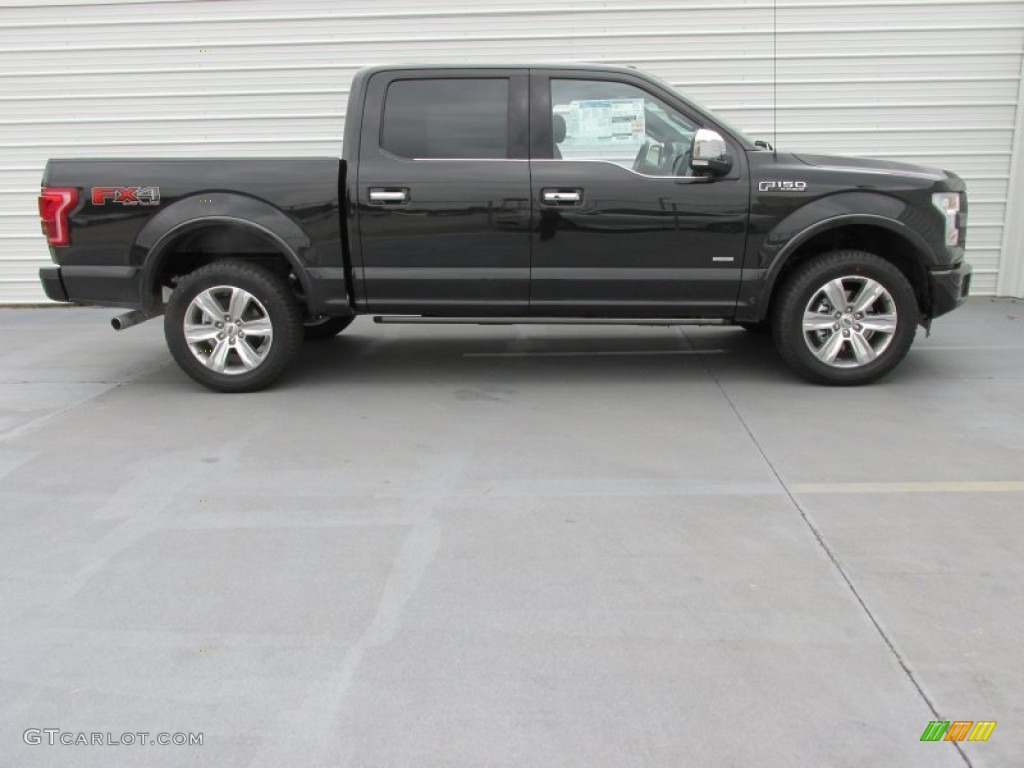 2015 F150 Platinum SuperCrew 4x4 - Tuxedo Black Metallic / Black photo #3