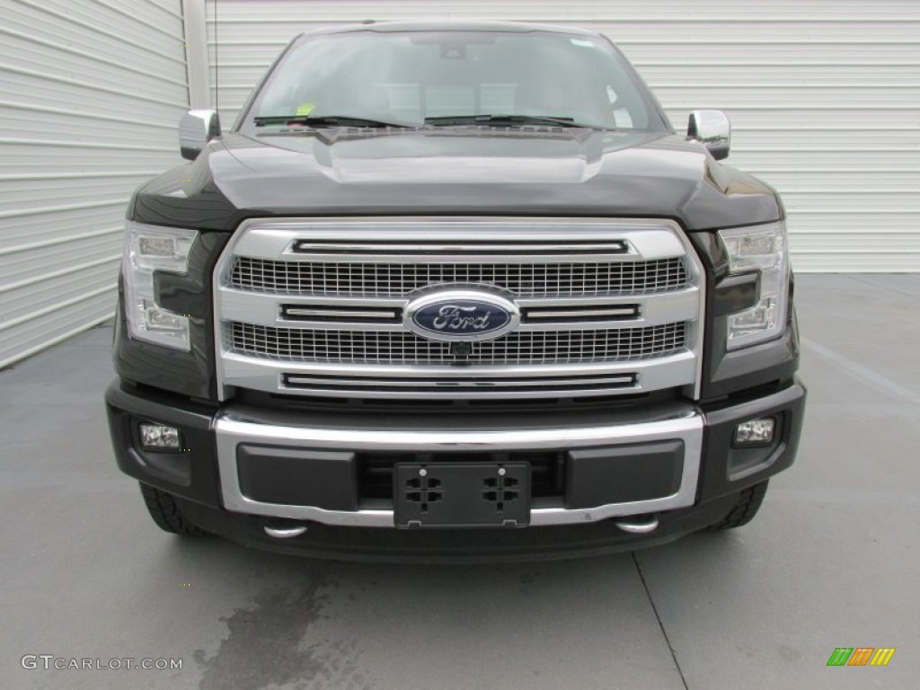 2015 F150 Platinum SuperCrew 4x4 - Tuxedo Black Metallic / Black photo #8