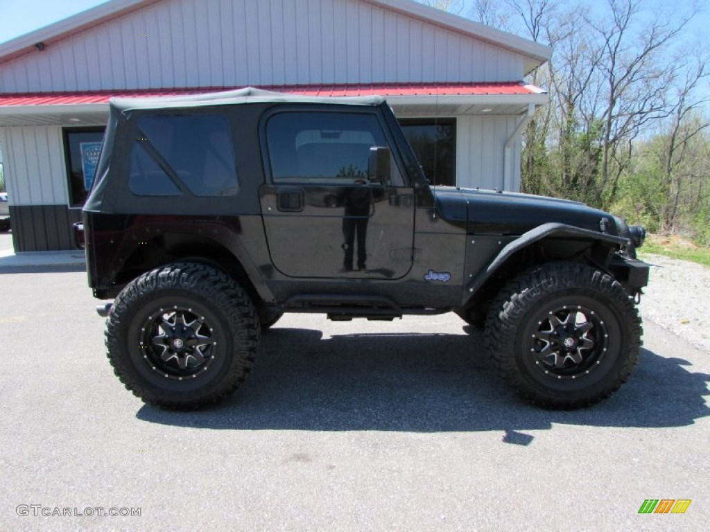 1999 Wrangler Sahara 4x4 - Black / Camel/Dark Green photo #2