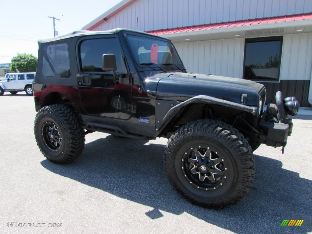 1999 Wrangler Sahara 4x4 - Black / Camel/Dark Green photo #7