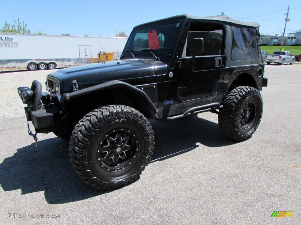1999 Wrangler Sahara 4x4 - Black / Camel/Dark Green photo #8