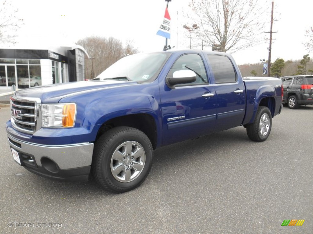 Heritage Blue Metallic 2013 GMC Sierra 1500 SLE Crew Cab 4x4 Exterior Photo #103392624