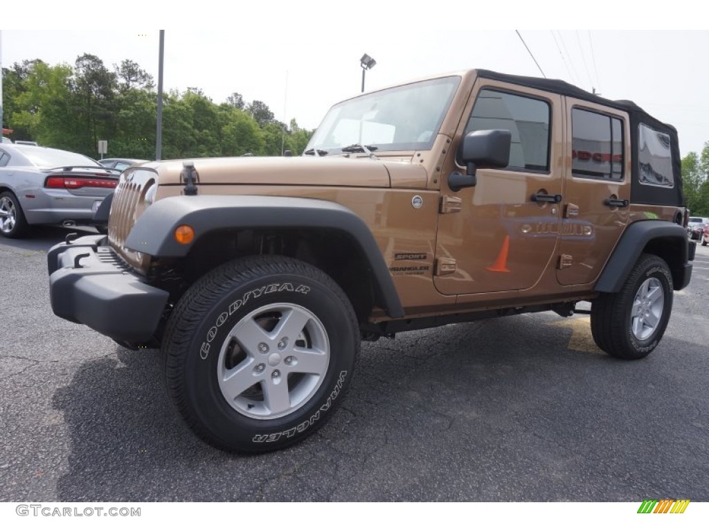Copper Brown Pearl 2015 Jeep Wrangler Unlimited Sport S 4x4 Exterior Photo #103393542