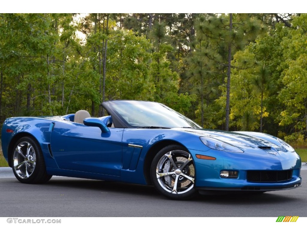 2010 Corvette Grand Sport Convertible - Jetstream Blue Metallic / Cashmere photo #35