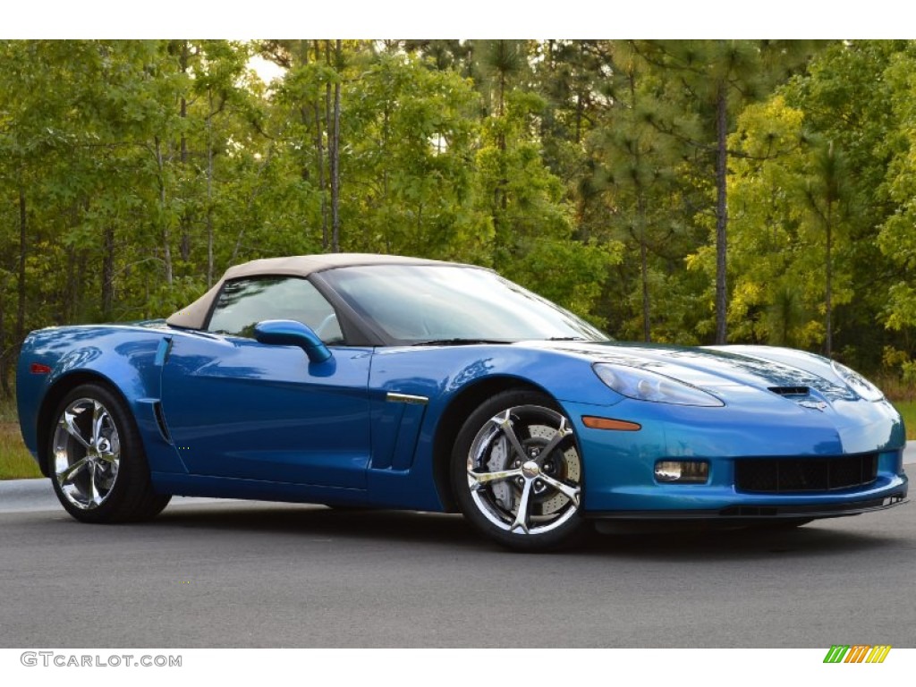 2010 Corvette Grand Sport Convertible - Jetstream Blue Metallic / Cashmere photo #44