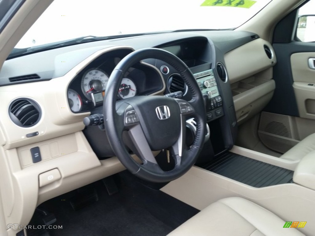 2009 Pilot EX-L 4WD - Nimbus Gray Metallic / Beige photo #17