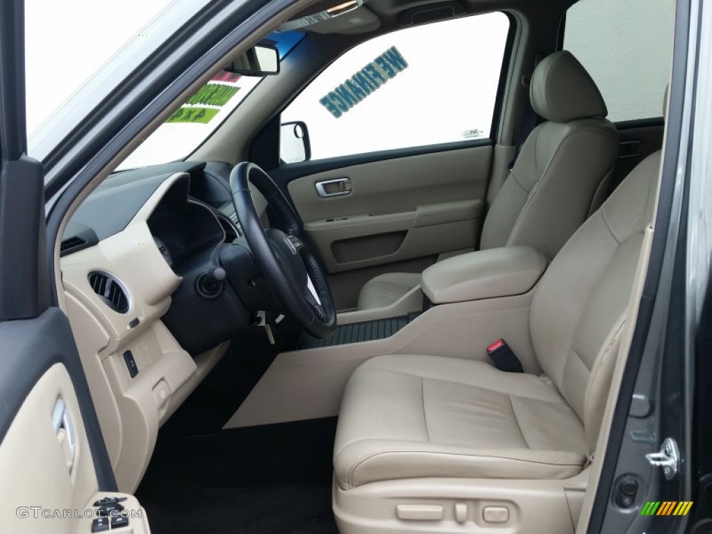 2009 Pilot EX-L 4WD - Nimbus Gray Metallic / Beige photo #18