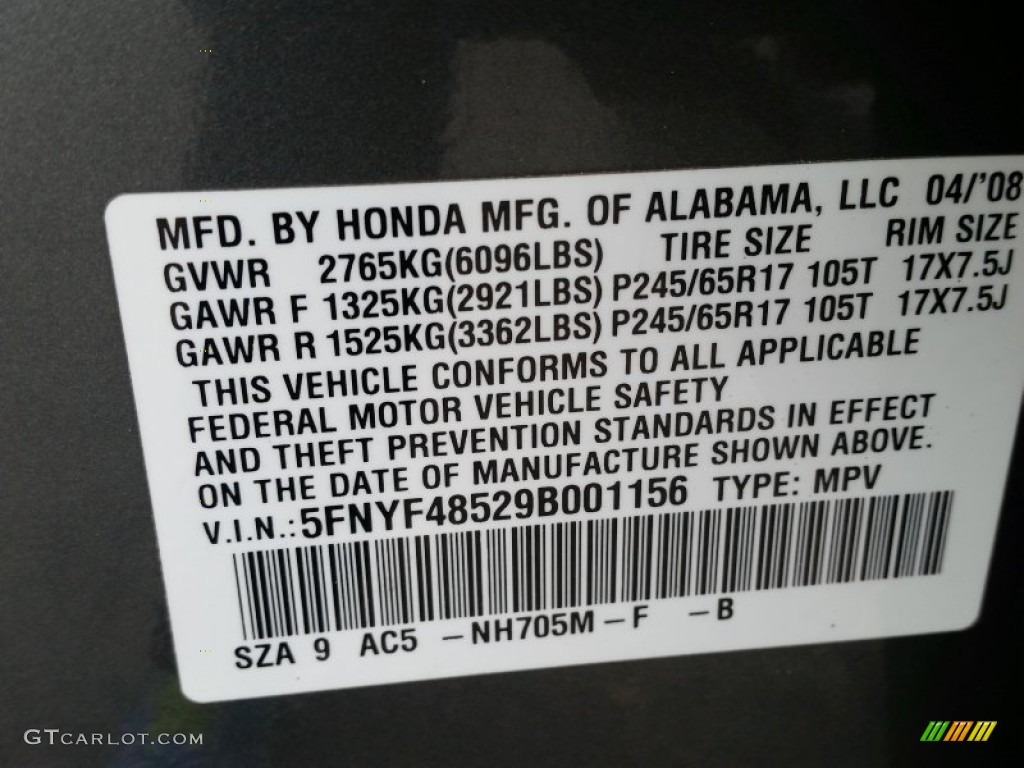 2009 Pilot EX-L 4WD - Nimbus Gray Metallic / Beige photo #19