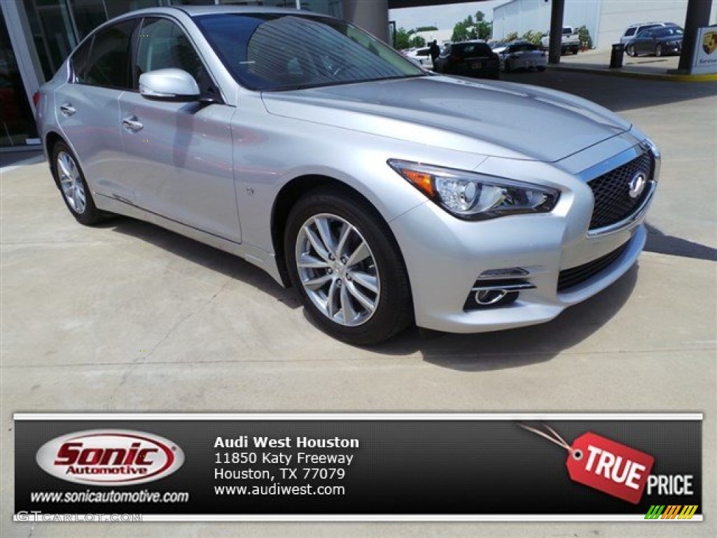 2014 Q 50 3.7 AWD Premium - Liquid Platinum / Graphite photo #1