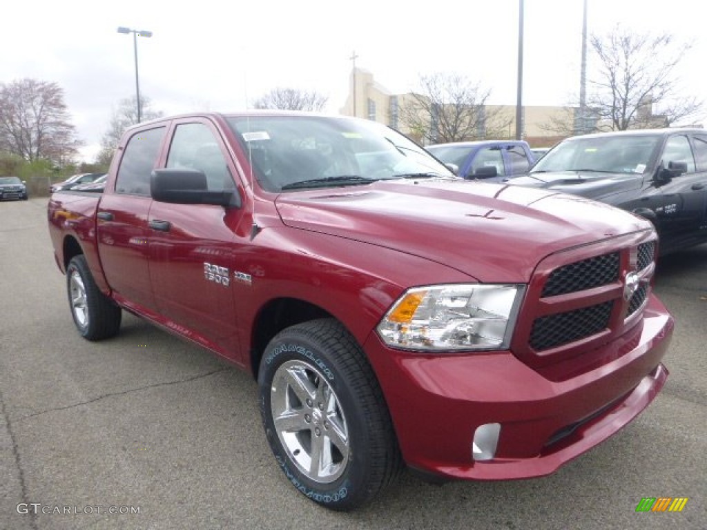 Deep Cherry Red Crystal Pearl 2015 Ram 1500 Express Crew Cab 4x4 Exterior Photo #103408537