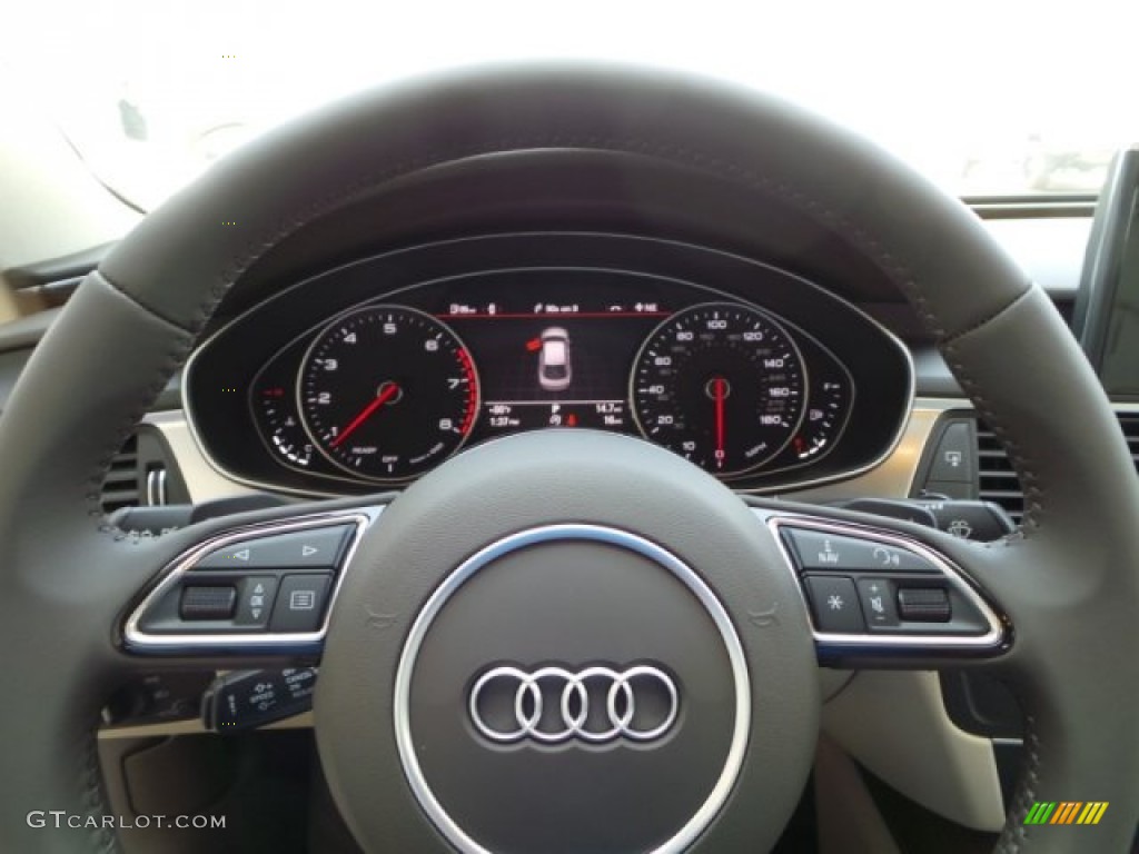 2016 Audi A7 3.0 TFSI Premium Plus quattro Atlas Beige Steering Wheel Photo #103410982