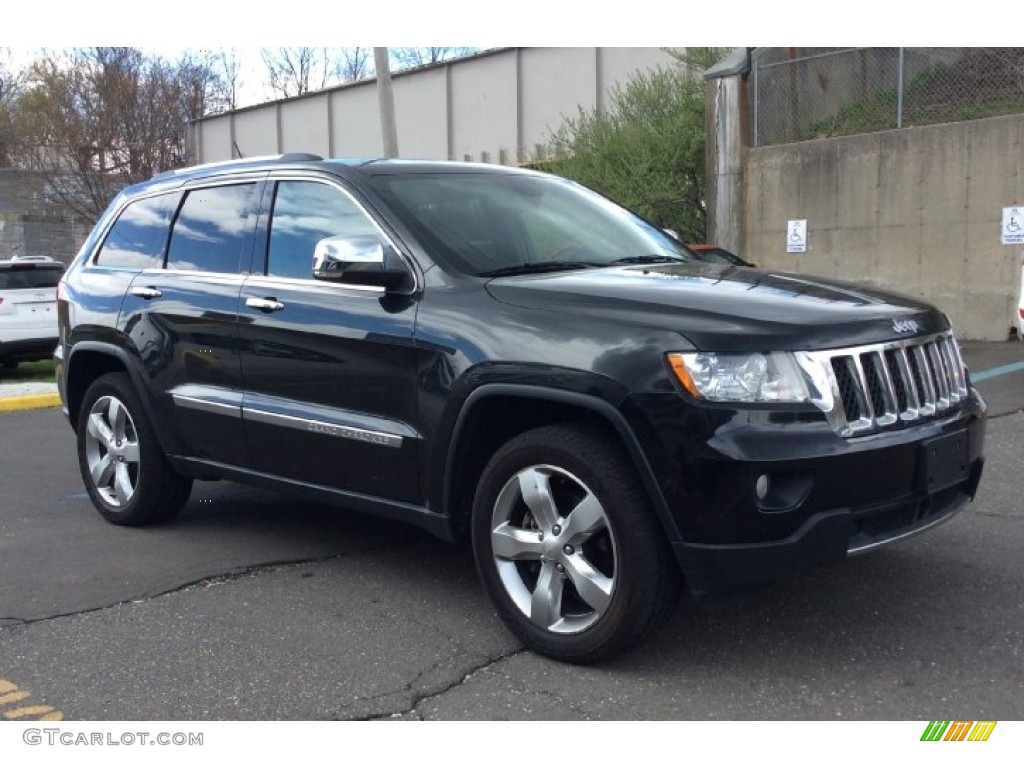 Brilliant Black Crystal Pearl 2012 Jeep Grand Cherokee Overland 4x4 Exterior Photo #103411510