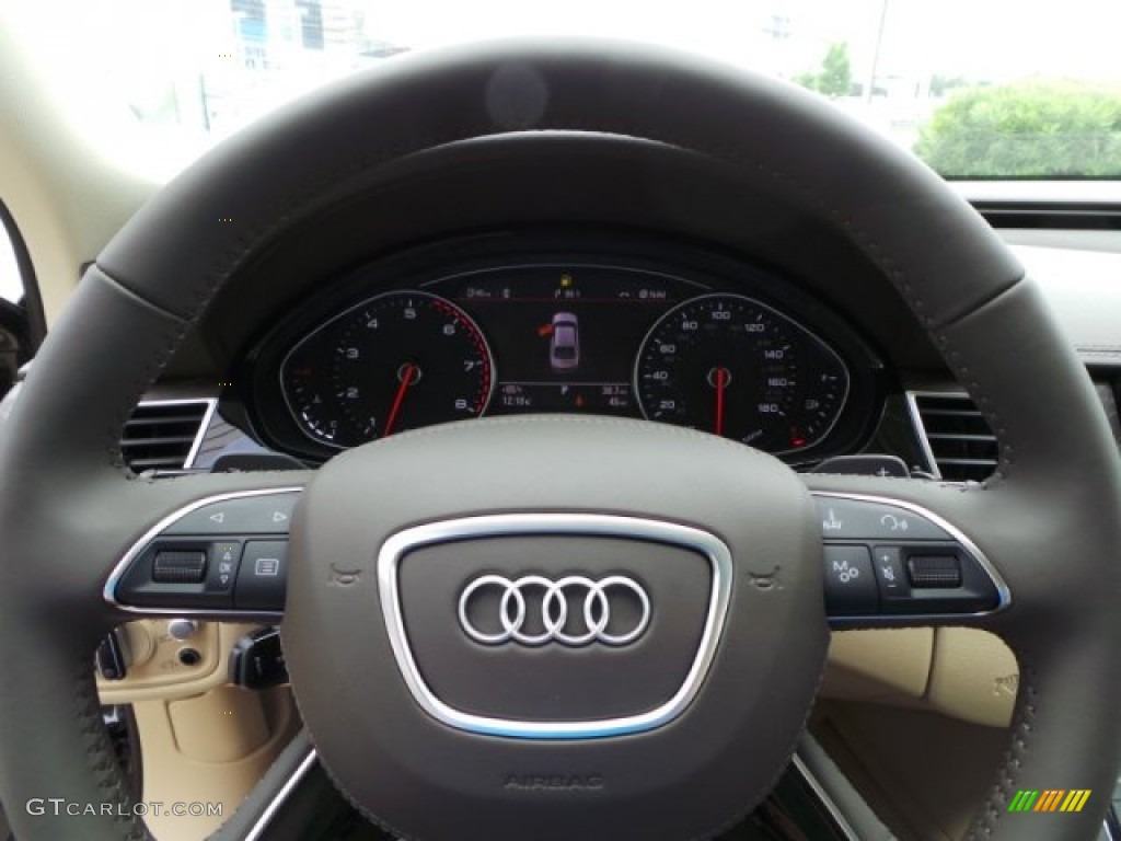 2015 Audi A8 L 4.0T quattro Velvet Beige Steering Wheel Photo #103412296