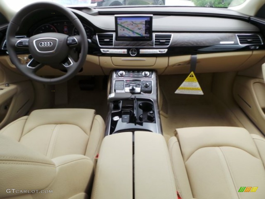 2015 Audi A8 L 4.0T quattro Velvet Beige Dashboard Photo #103412359