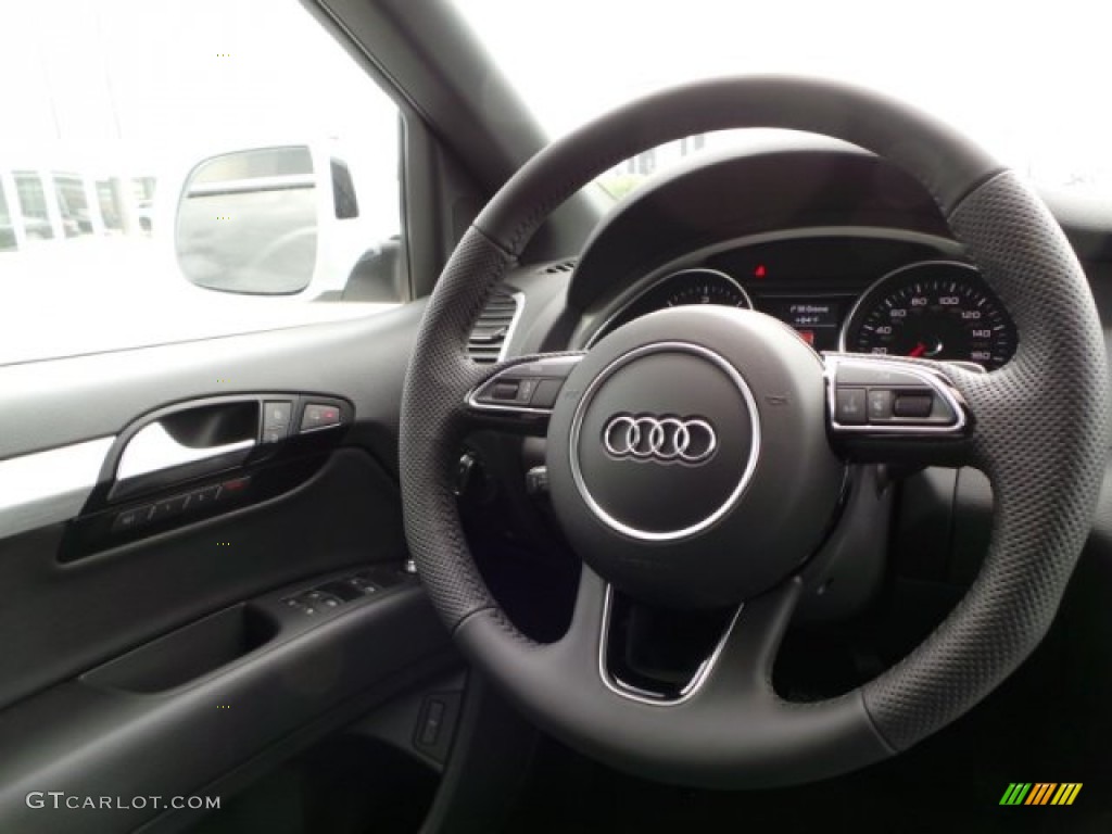 2015 Audi Q7 3.0 TDI Prestige quattro Black Steering Wheel Photo #103414514
