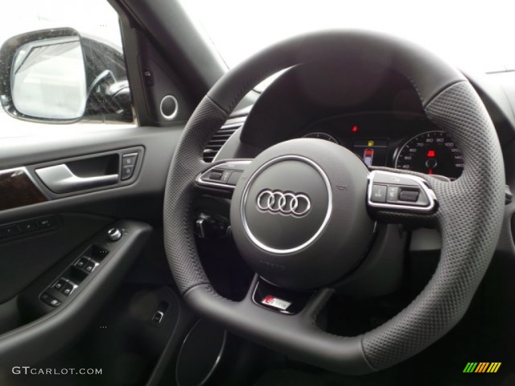 2015 Audi Q5 3.0 TDI Prestige quattro Black Steering Wheel Photo #103417071