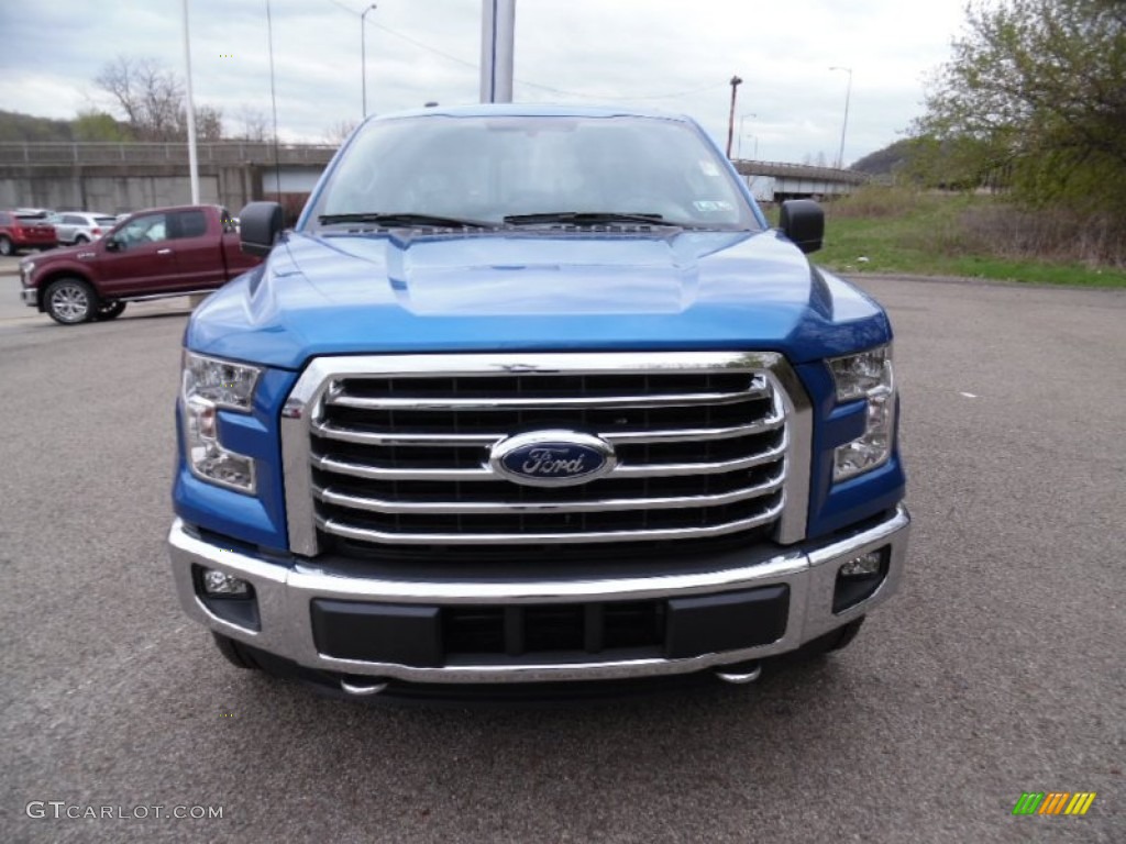 2015 F150 XLT SuperCab 4x4 - Blue Flame Metallic / Medium Earth Gray photo #9