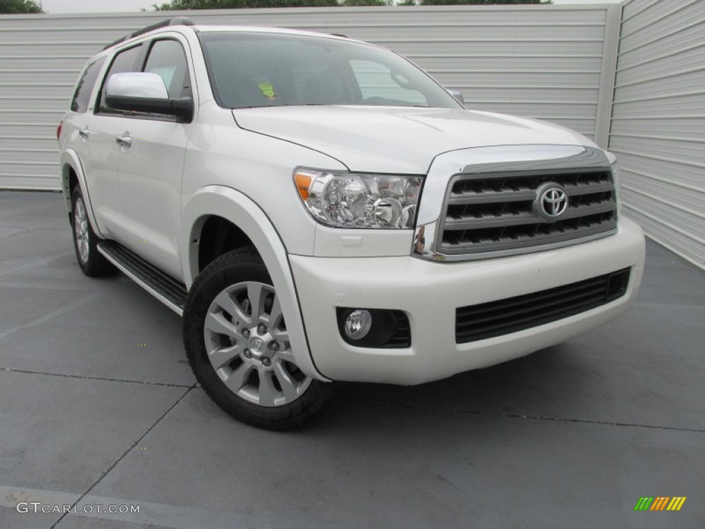 2015 Sequoia Platinum - Blizzard Pearl / Sand Beige photo #1