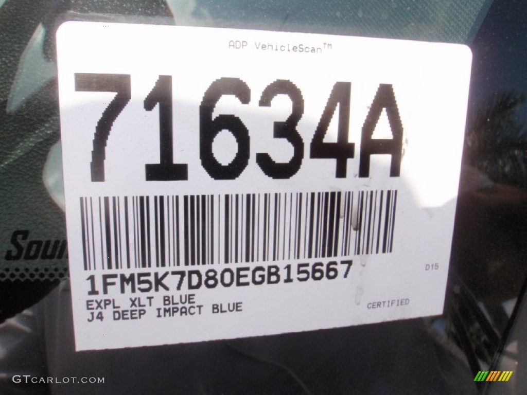 2014 Explorer XLT - Deep Impact Blue / Charcoal Black photo #36